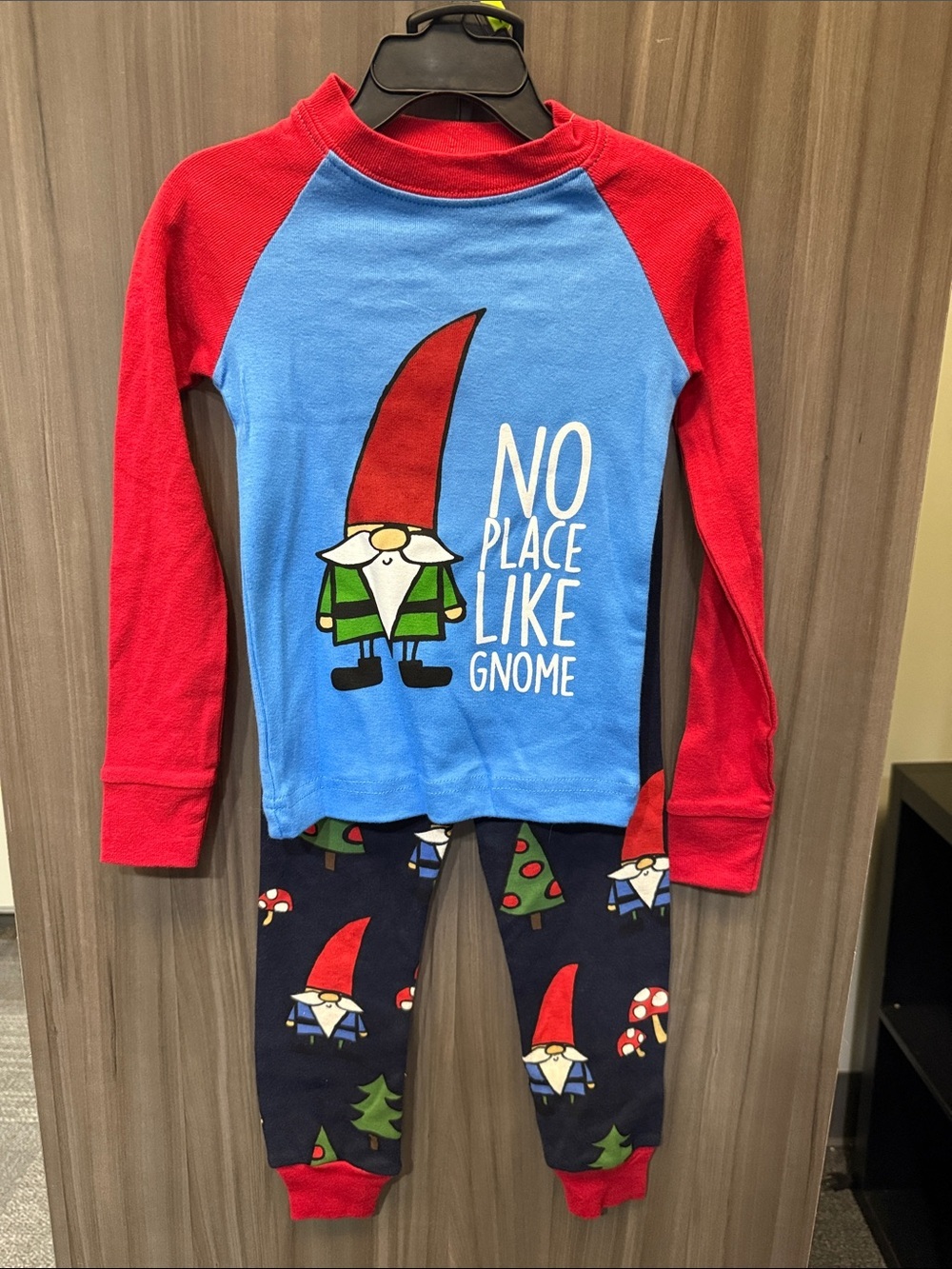 Kids Gnome PJ Set With Matching Tee and Bottoms